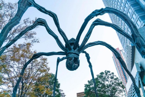 黑色蜘蛛位于森大厦入口处的66广场上（网上图片）